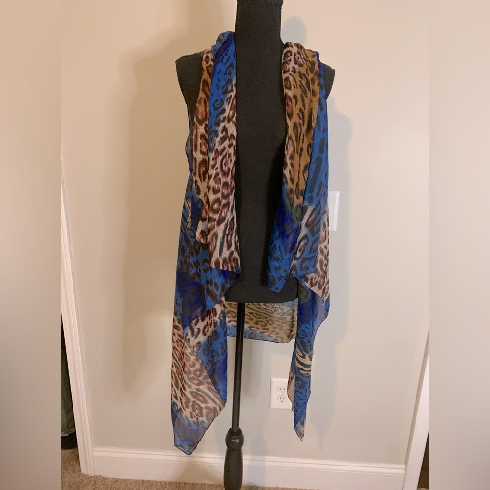 Royal Blue Leopard Print Shawl Cover